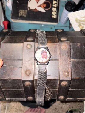 Black Nylon Strap Wristwatch with Novelty Dial
